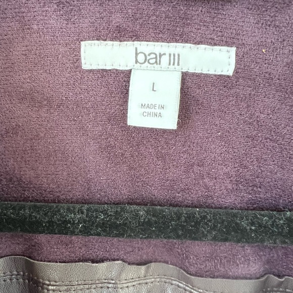 Bar III Purple Faux Leather Jacket- Large - Picture 5 of 6